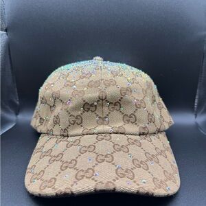 Gucci GG canvas baseball hat with crystals